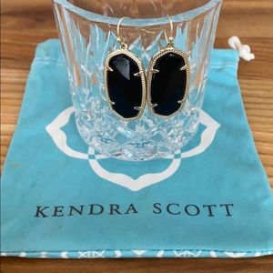 Kendra Scott black and gold drop earrings